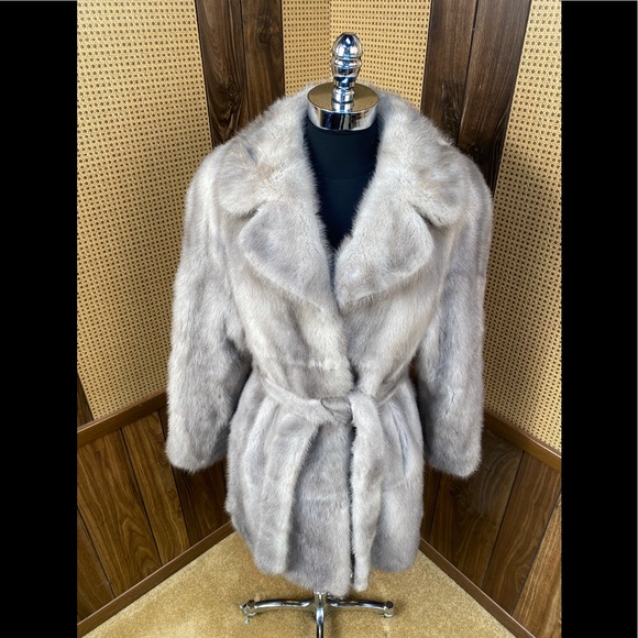 Manzari Designer Sapphire Mink Fur Coat Jacket - Picture 2 of 10